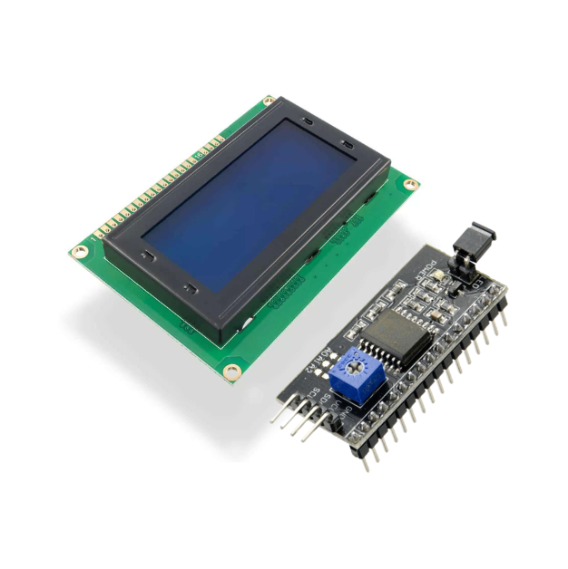 16×4-LCD-Blue-Screen-with-I2C-Backpack-5V1