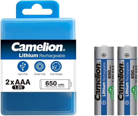 Camlion Lithium Battery AAA Rechargeable ( type c ) 650mWh Camlion Lithium Battery AAA Rechargeable ( type c ) 650mWh