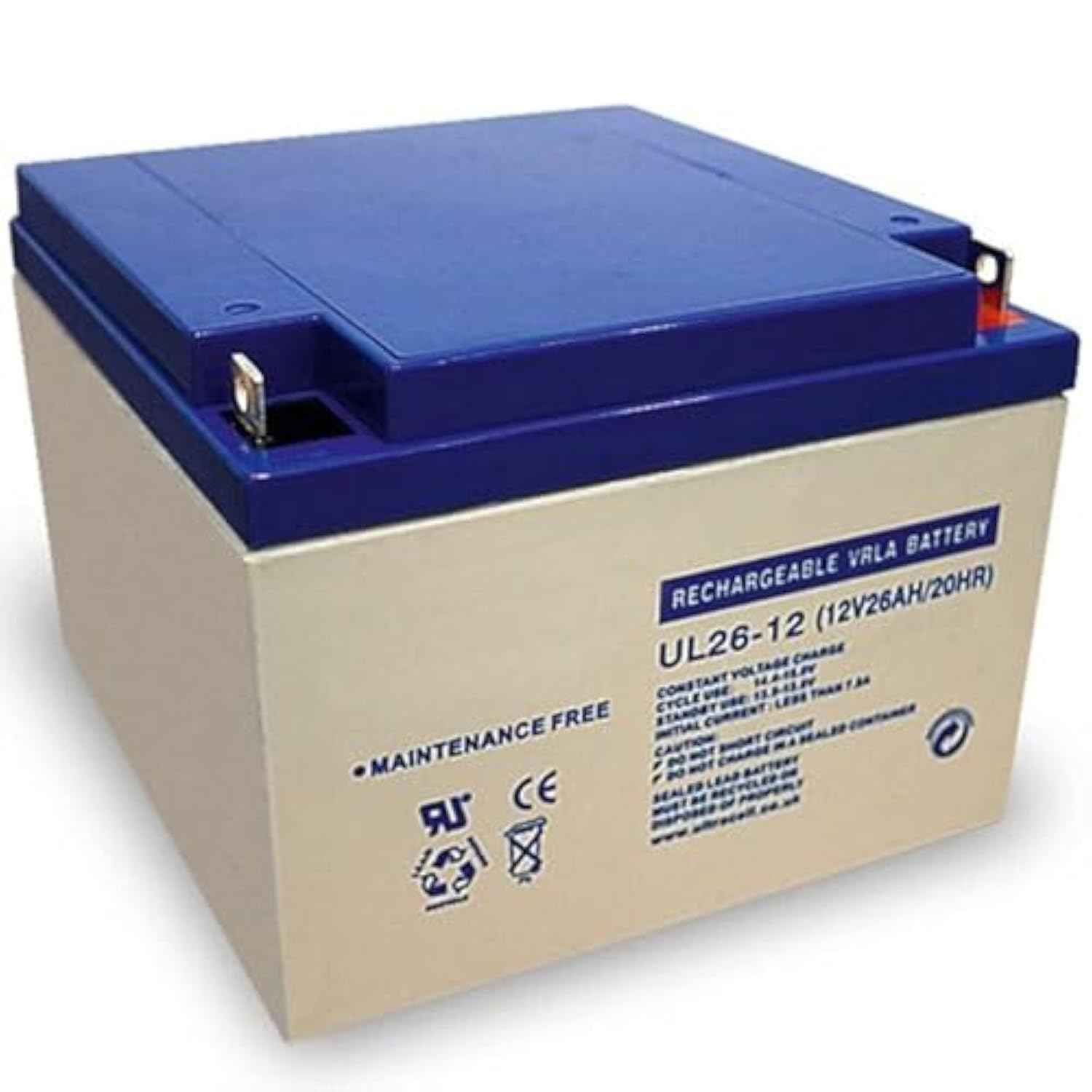 Version 1.0.0 Ultracell 12V/26A Regulate Lead Acid Rechargeable Battery - Image 1