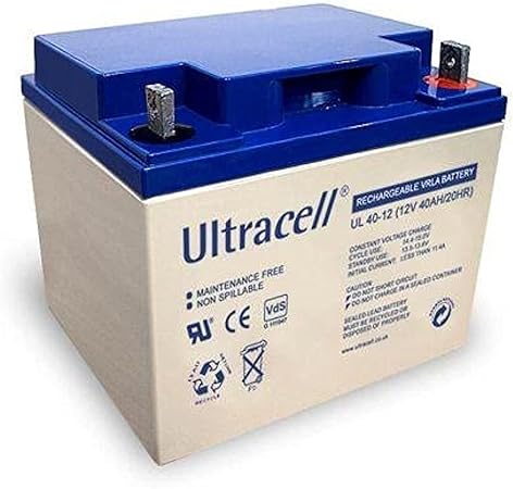 61qZc5-BY7L._AC_SY450_ Ultracell 12V/40A Regulate Lead Acid Rechargeable Battery - Image 1