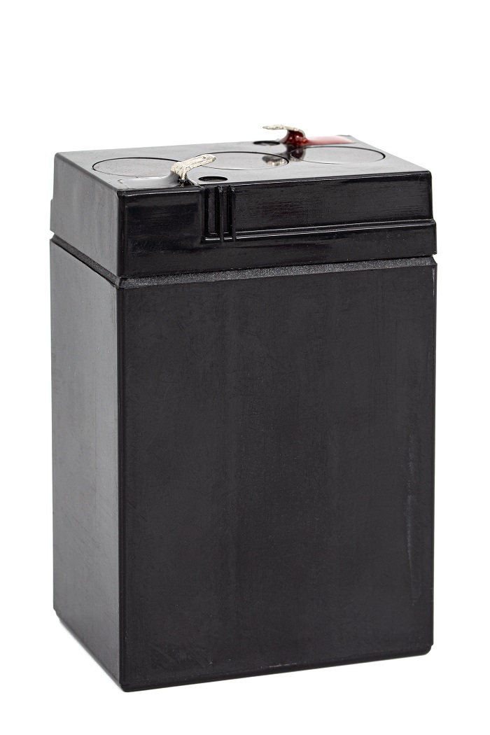 Acid rechargeable battery, isolated on white background Acid Rechargeable Battery - 6V 4Ah - Image 1