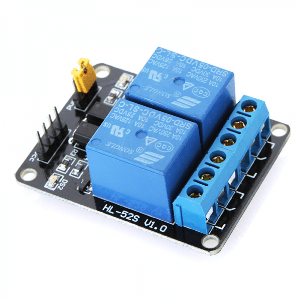 Relay-module-5v-2-600x600 دائره ريلاي 2 خط 2 Channel 5V Relay Module - Image 1