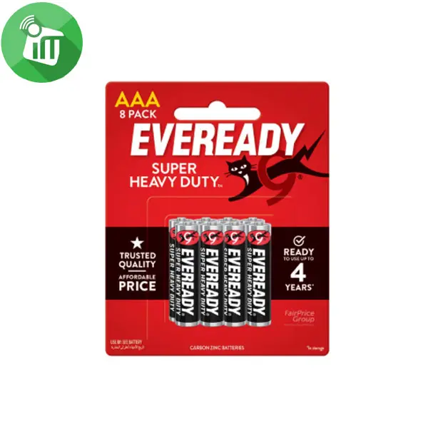 Eveready-AAA-Batteries-1.5V-8PCS-88 4 AAA Black Blister card Black eveready - Image 1