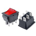 ON/OFF Rocker Switch 6Pins 15A/30A 250VAC 26x21mm with LED