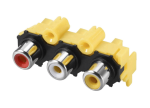 RCA Jack Audio Female Connector 3 Port for Panel Mount