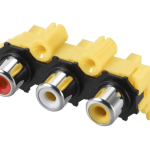 RCA Jack Audio Female Connector 3 Port for Panel Mount